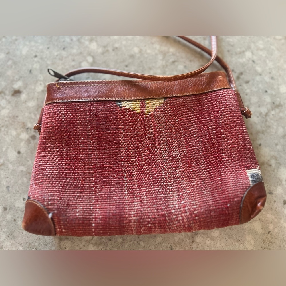 Gorgeous Kilim & Leather Crossbody - Picture 6 of 7